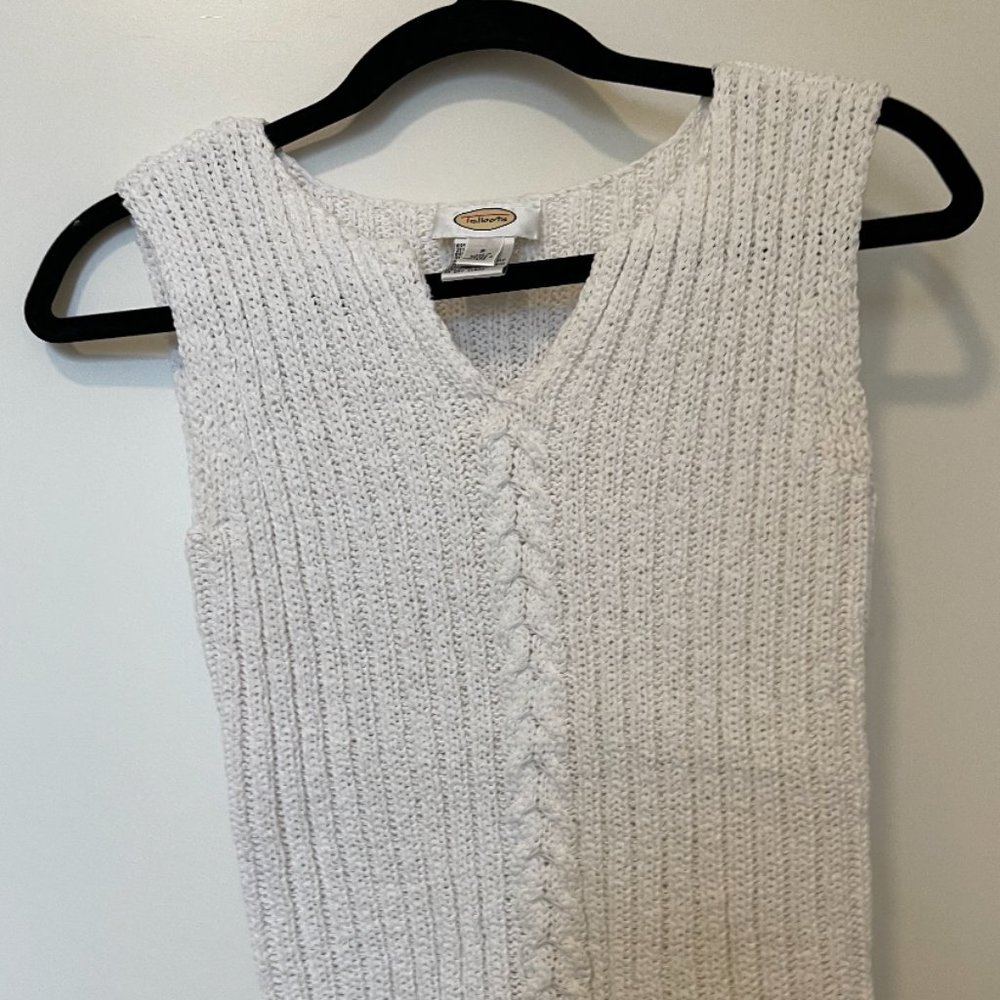 Talbots White Knit Tank Top